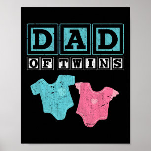 Twins van familie papa vaders dag toekomstige oude poster