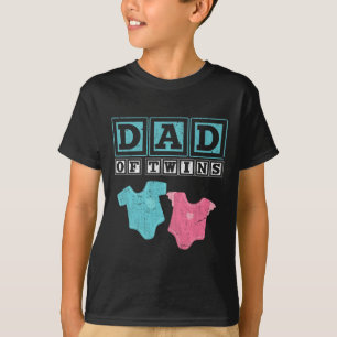 Twins van familie papa vaders dag toekomstige oude t-shirt