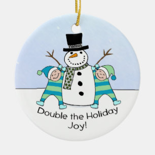 TWINS: Verdubbel de Vakantige Joy! Keramisch Ornament