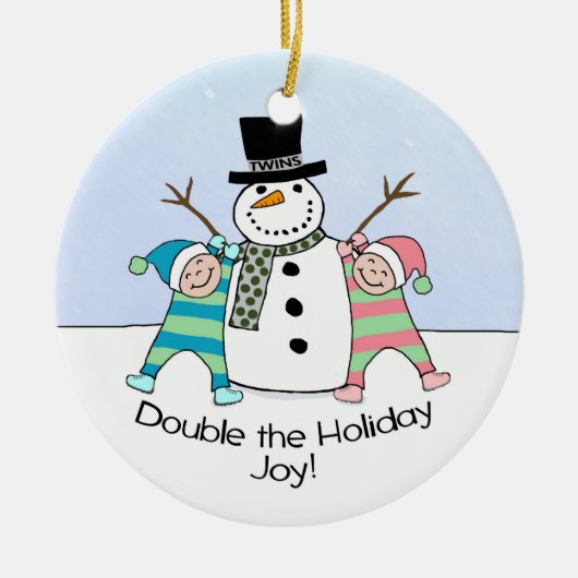 TWINS: Verdubbel de Vakantige Joy! Keramisch Ornament (Voorkant)