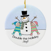 TWINS: Verdubbel de Vakantige Joy! Keramisch Ornament (Achterkant)
