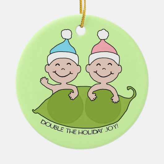 TWINS: Verdubbel de Vakantige Joy! Keramisch Ornament (Voorkant)