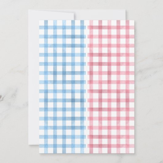 Twins Verjaardag met blauwe en roze konijnen Kaart (Achterkant)