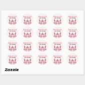 Twins Verjaardagsfeest met roze Baby Bunnies Ronde Sticker (Vel)