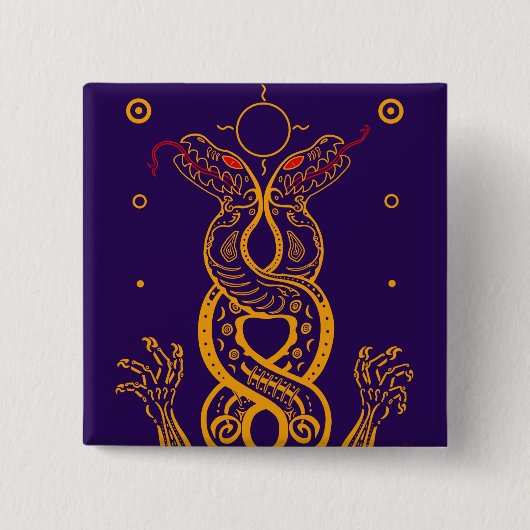 Twins Vierkante Button 5,1 Cm (Voorkant)