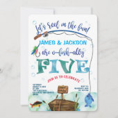 Twins Viste de jongens op 5e verjaardag van de bev Kaart (Voorkant)