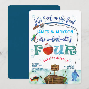 Twins Viste de jongens op de vierde verjaardag van Kaart