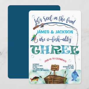 Twins Viste de jongens van de 3e verjaardag van de Kaart