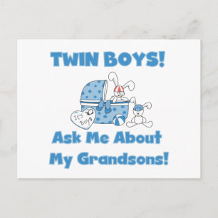Twins-Vraag over mijn kleinzonen Tshirts en gesche Briefkaart