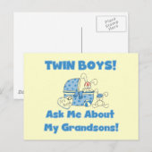 Twins-Vraag over mijn kleinzonen Tshirts en gesche Briefkaart (Voorkant / Achterkant)