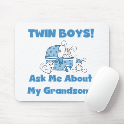 Twins-Vraag over mijn kleinzonen Tshirts en gesche Muismat (Met muis)