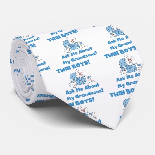 Twins-Vraag over mijn kleinzonen Tshirts en gesche Stropdas (Opgerold)