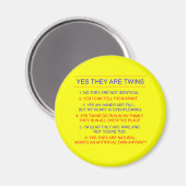 Twins Vragen Fraternal Yellow Magneet (Voorkant / Achterkant)