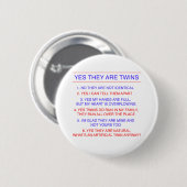Twins Vragen Voorzijde Ronde Button 5,7 Cm (Voorkant /achterkant)