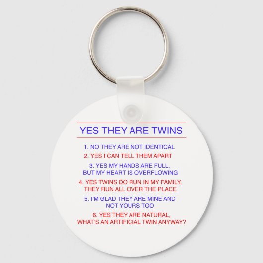 Twins Vragen Voorzijde Sleutelhanger (Voorkant)