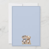 Twins Watercolor Teddy Bears Pregnancy Aankondiging (Achterkant)