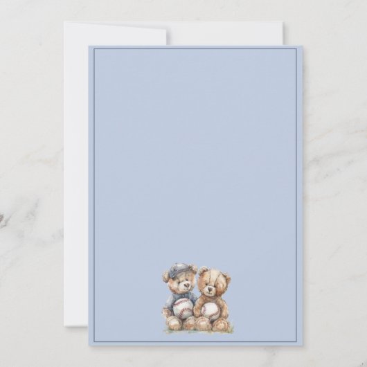 Twins Watercolor Teddy Bears Pregnancy Aankondiging (Achterkant)