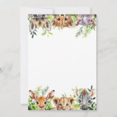 Twins Waterverf Safari Animals Baby shower Kaart (Achterkant)