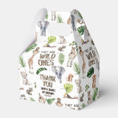 Twins Wild One Baby Jongens 1e verjaardag Safari Bedankdoosjes (Voorkant Zijde)