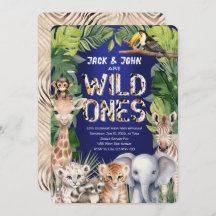 Twins Wild Ones, Oerwoud Safari Navy 1e verjaardag