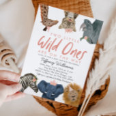 TWINS Wild Ones Safari Girls Baby shower Kaart