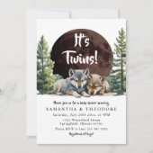 Twins Wolf Welkom bij het Pack Baby shower Kaart (Voorkant)