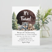 Twins Wolf Welkom bij het Pack Baby shower Kaart (Staand voorkant)