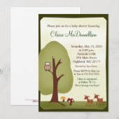 TWINS Woodland Forest 5x7 Baby shower Invitation Kaart (Voorkant / Achterkant)