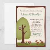 TWINS Woodland Forest 5x7 Baby shower Invitation Kaart (Voorkant / Achterkant)