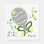 Twins Yellow en Green Baby Rattle Baby shower Servetten (Voorkant)