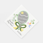 Twins Yellow en Green Baby Rattle Baby shower Servetten (Hoek)