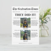 Twins ze deden het Afstuderen krant Photo Party Kaart (Staand voorkant)