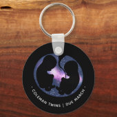Twins Zwangerschap Aankondiging Stars Baby Spiritu Sleutelhanger (Voorkant)