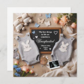 Twins zwangerschapsaankondiging - genderneutraal aankondiging (Voorkant / Achterkant)