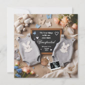 Twins zwangerschapsaankondiging - genderneutraal aankondiging (Voorkant)