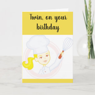 "TWINSISTER COOKS** BIRTHDAY WIST VOOR U KAART