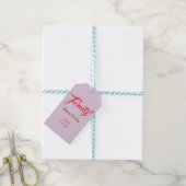 twintig20 letter verjaardag naam datum jaar rood cadeaulabel (Met Touw)