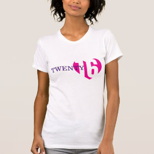 Twintig 16 liefdesroze hart 2016 dames t-shirt