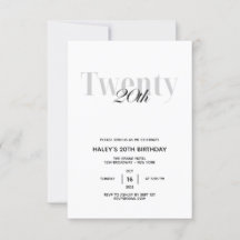 Twintig - 20ste Verjaardagsfeestje Zwart & Wit Chi
