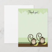 Twintig apen Baby Oerwoud 4x5 Flat Dank u wel Notitiekaartje (Voorkant / Achterkant)