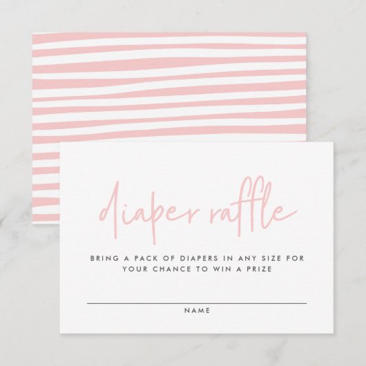 Twintig baby shower roze, moderne diapluierhandel informatiekaartje (Voorkant / Achterkant)