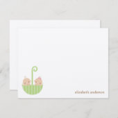 Twintig baby's aangepaste flat bedankt kaarten notitiekaartje (Voorkant / Achterkant)