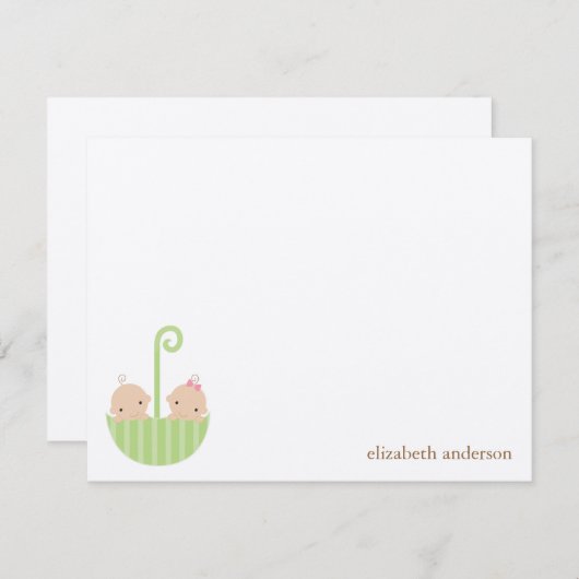 Twintig baby's aangepaste flat bedankt kaarten notitiekaartje (Voorkant / Achterkant)