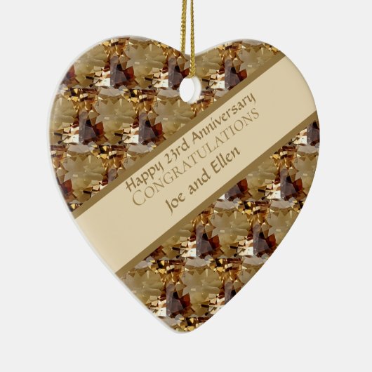 Twintig derde Jubileum van het huwelijk, Topaz, Ke Keramisch Ornament (Rechts)