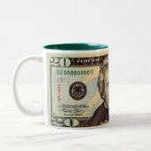 Twintig dollar Bill Tweekleurige Koffiemok (Links)