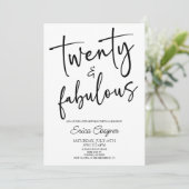 Twintig & Fabulous Minimaal 20e Verjaardagsfeest Kaart (Staand voorkant)