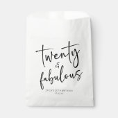 Twintig & Fabulous Minimalistisch 20e Verjaardagsf Bedankzakje (Voorkant)
