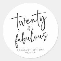 Twintig & Fabulous Minimalistisch 20e Verjaardagsf