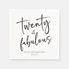 Twintig & Fabulous Minimalistisch 20e Verjaardagsf Servet