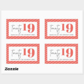 Twintig gewaagd grafisch nieuw jaar rechthoekige sticker (Vel)